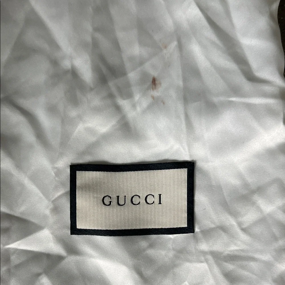Authentic Gucci White Drawstring Dust Sack with Black Logo
